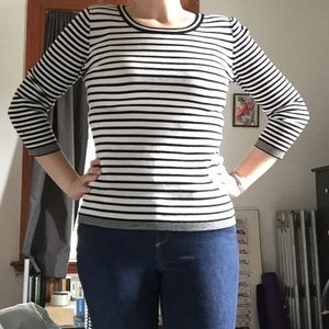 Karl Lagerfeld Paris black white striped sweater